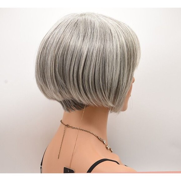 TANDI Wig by Envy, Envyhair Human Hair/Synthetic Blend, Medium Grey, NEW main image 5